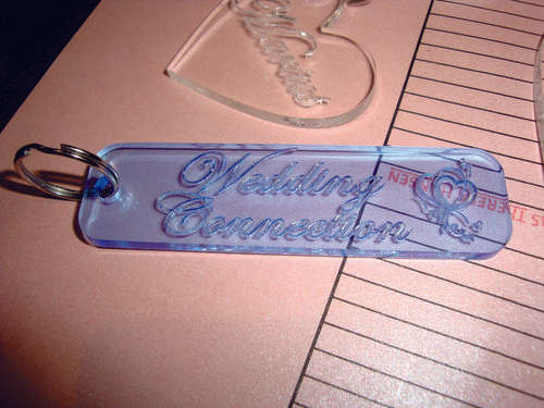 Wedding favours - PERSONALISED KEY RING WITH GUEST NAME (BLUE) - CAN DOUBLE AS NAME TAG