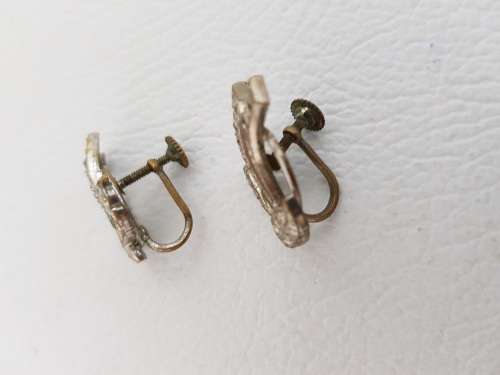 Vintage Costume Jewellery Marcasite Earrings as per photo