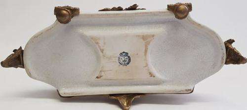 Porcelain and Brass inkwell - as per photo