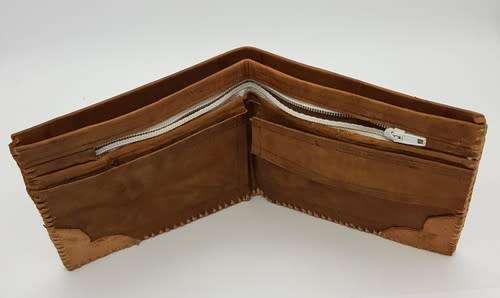 Handmade Genuine Leather Men`s Wallet as per photo