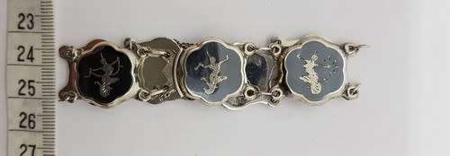 925 Sterling Silver Siam Bracelet weight 21.4g as per photo