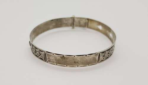 Antique 925 Sterling Silver Christening Bracelet as per photo