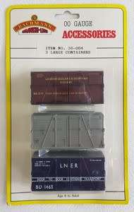 Bachmann Accessories 3 Large containers 00 Gauge sealed in packaging as per photo