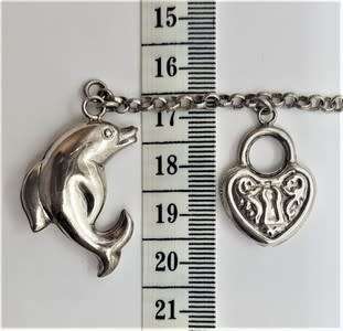 925 Sterling Silver Charm Bracelet  - 26.6g 19.5 cm - as per photo