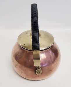 Vintage Copper Kettle with Black Handle as per photo