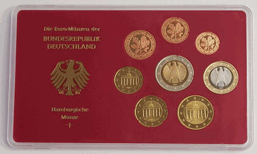 2005 German Coin Set Euro Munzen Bundesrepublik Deutschland as per photo