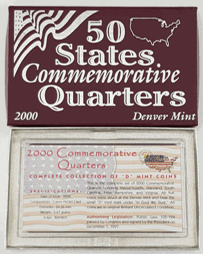 2000 USA 50 States Commemorative Quarters Denver Mint as per photo
