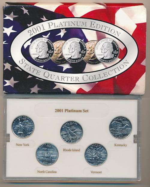 2001 Platinum Edition State quarter mint pack - as per scan