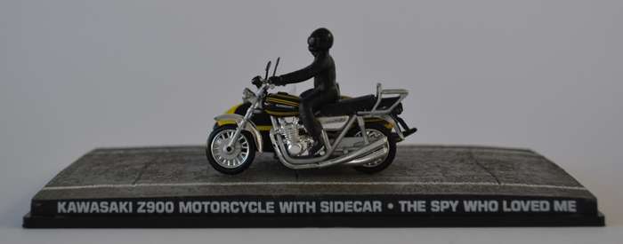James Bond 007 Kawasaki Z900 with Sidecar-The Spy Who Loved Me Model Car 1:64 as per photo