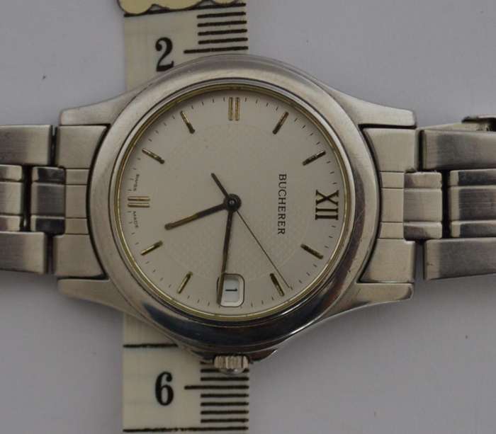 Bucherer Swiss Made Stainless Steel Men`s Watch, Working as per photo