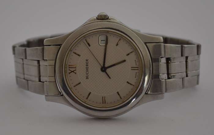 Bucherer Swiss Made Stainless Steel Men`s Watch, Working as per photo