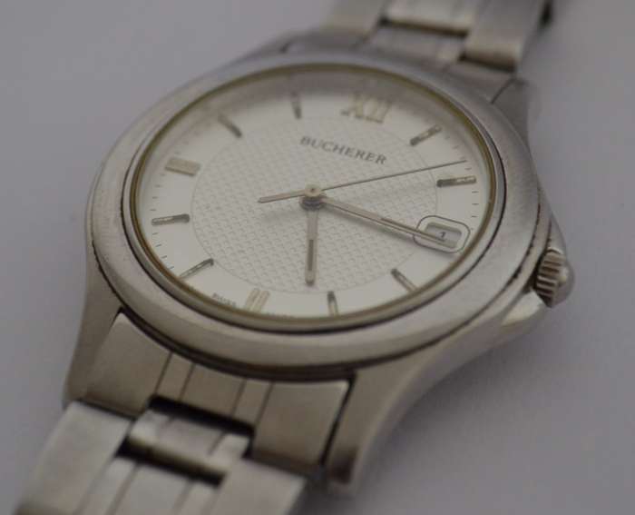 Bucherer Swiss Made Stainless Steel Men`s Watch, Working as per photo