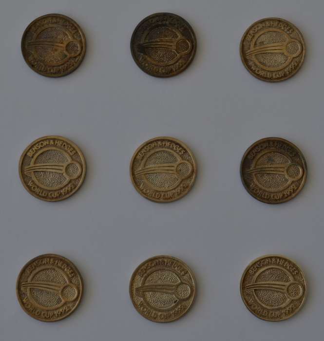 Benson & Hedges Cricket World Cup 1992 Silver Medallions weight 156g as per photo