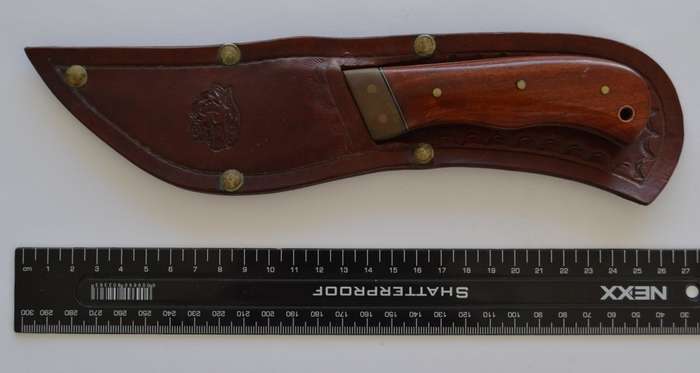 iNyathi Handamde Hunting Knife with Sheath length 23cm as per photo