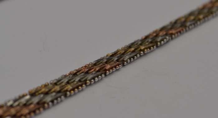 Sterling Silver Tri Color Necklace 43cm weight 25g as per photo