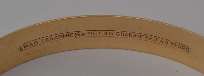 Vintage 9k Metal Core Bangle as per photo