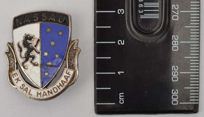 Hoerskool NASSAU badge - Ek sal handhaaf as per photo