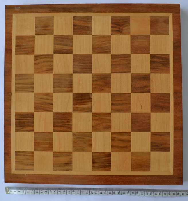 Wooden Chess Board with Plastic Pieces as per photo