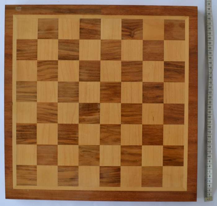Wooden Chess Board with Plastic Pieces as per photo