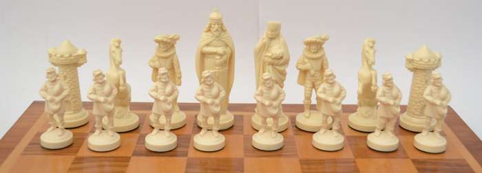 Wooden Chess Board with Plastic Pieces as per photo