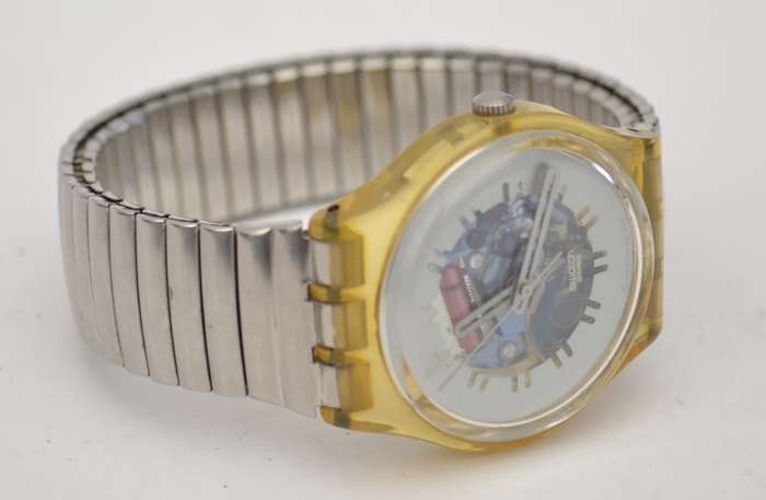 Vintage Unisex Swatch Skeleton Dial Watch as per photo
