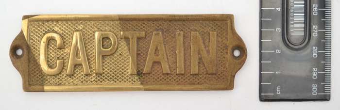 Nautical Captain`s Quarters Brass Door Sign 11cm as per photo