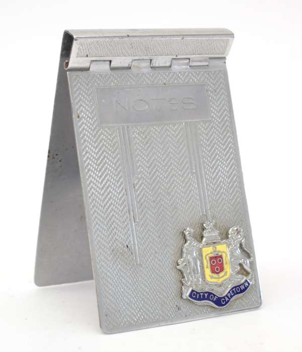 Vintage Officer City of Cape Town Engine Turned Notepad Case