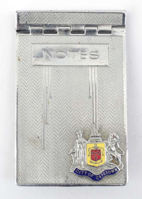 Vintage Officer City of Cape Town Engine Turned Notepad Case