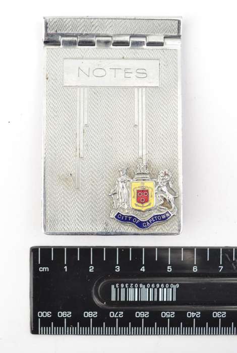 Vintage Officer City of Cape Town Engine Turned Notepad Case