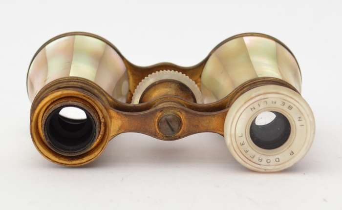 P. Dorffel  Opera Mother of Pearl Binoculars in original leather pouch as per photo