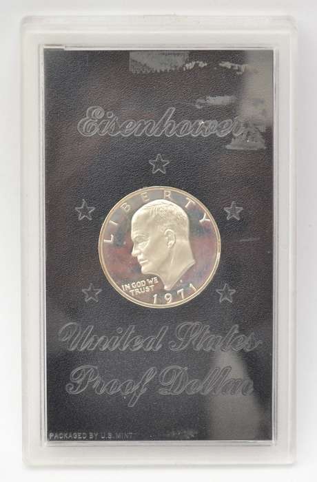 1971 Silver Dollar in casing 40% silver weight 25g as per photo
