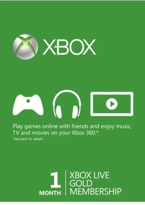 1 Month Xbox Live Gold Membership (Xbox One/360)