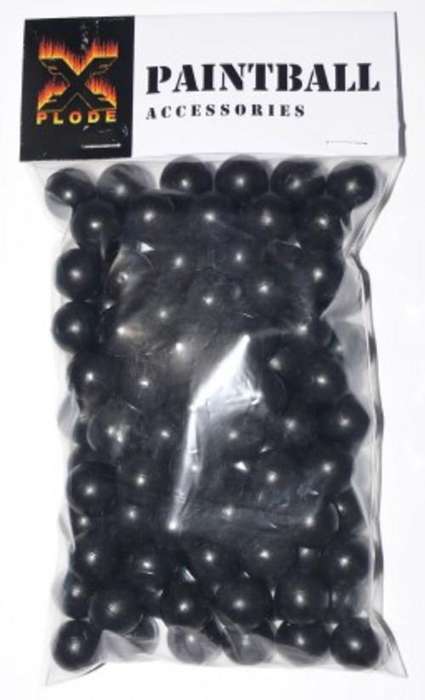 Solid balls - quantity 100 to be used with paintball guns or pistols Colour black