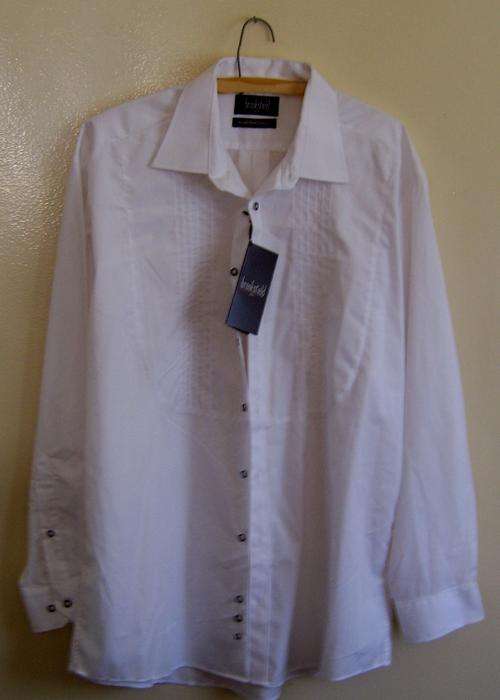 BRAND NEW BROOKSFIELD CLASSIC, TUXEDO SHIRT, WHITE, SIZE 40