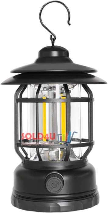 Retro LED Camping Lantern, USB Rechargeable Camping Lamp, Vintage Camping Lights