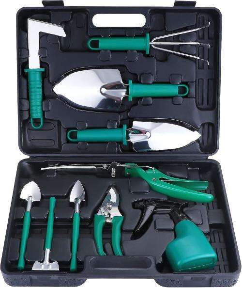 10 Piece Garden Tool Set Multifunctional Stainless Steel Garden Tool Gardening Set With Case
