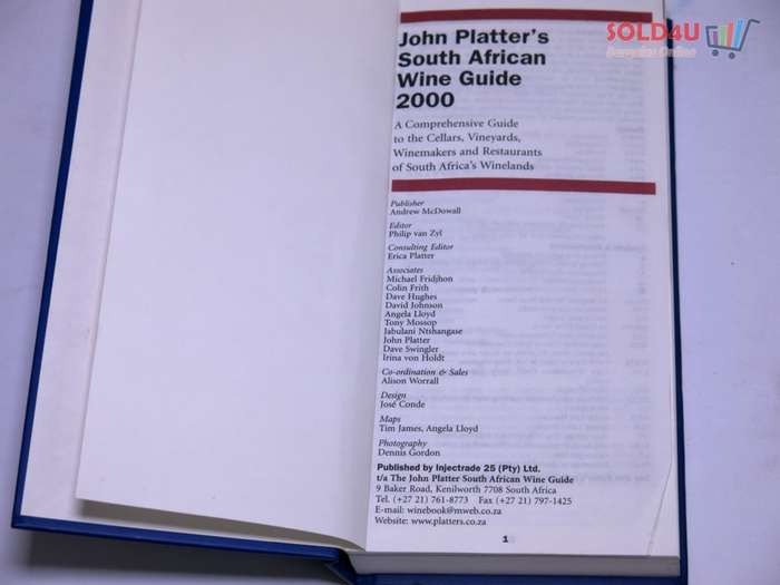 South African Wines: 2000 Hardcover by John Platter