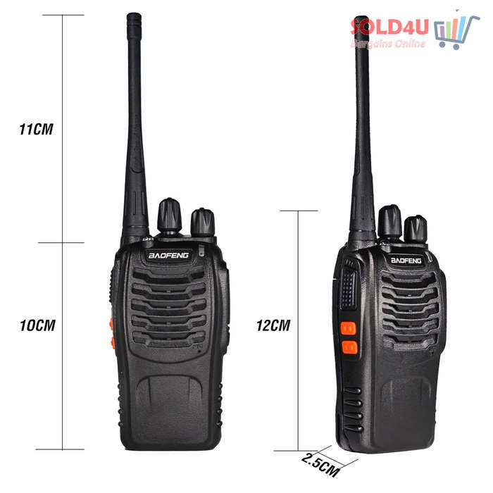 2 X Two Way Radio Hand Radio Set with 16 Channels Walkie Talkie VOX Long Range 1KM TO 5KM