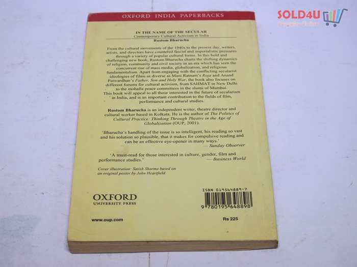 In the Name of the Secular: Contemporary Cultural Activism in India Book by Rustom Bharucha