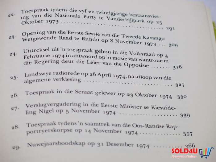 Geredigeerde Toesprake van die Sewende Eerste Minister van Suid-Afrika Adv. BJ Vorster Deel I 1953-