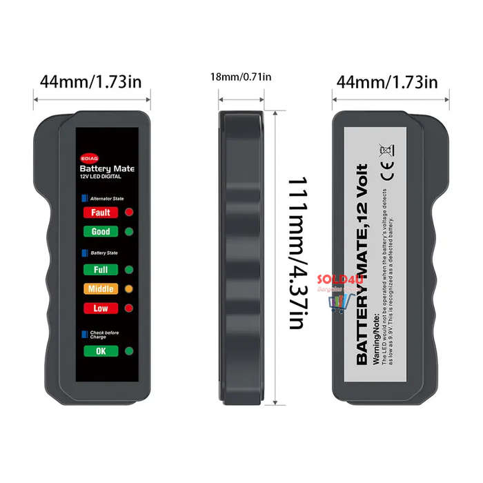 12V Mini Car Battery and Alternator Tester