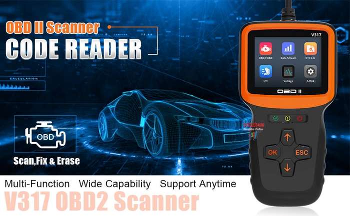 OBDII 2.8 inch Color Car Fault Detector Code Reader OBD2 Scanner Diagnostic Tool