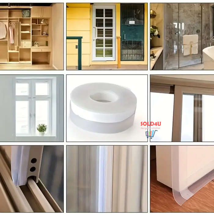Self Adhesive Door Sealing Strip Weather Strip Silicone Soundproofing Window Seal 3 Meters
