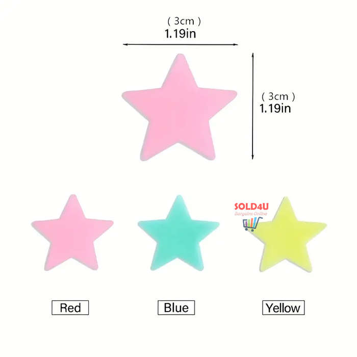 Luminous Stickers Wall Stickers Flourescent Home Decor 100pcs set 3cm Stars