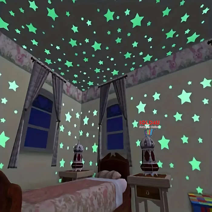 Luminous Stickers Wall Stickers Flourescent Home Decor 100pcs set 3cm Stars