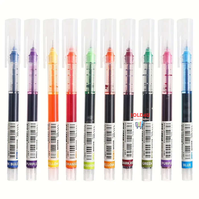 10-Pack Set Colour Quick-Drying 0.5mm Needle Pens (No Packaging)