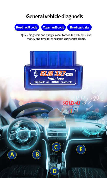 ELM327 Mini OBD2 Car Diagnostic Scanner (Android, iOS, Windows) Bluetooth Version