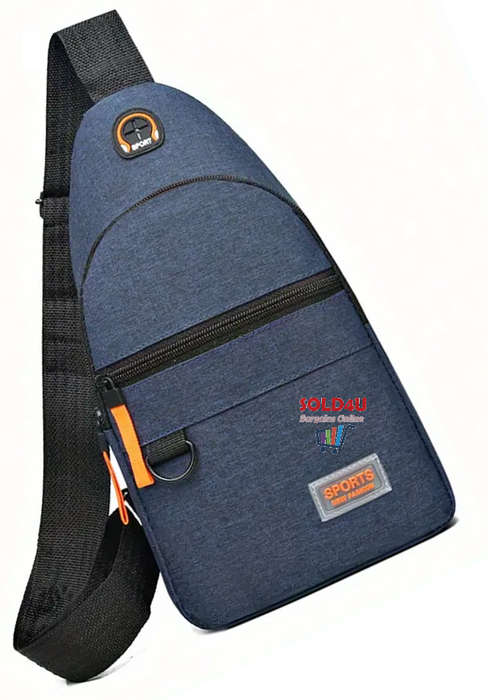 New Chest Bag Single Shoulder Crossbody Bag With Earphone Hole (Blue) Nylon Lightweight Sling Bag