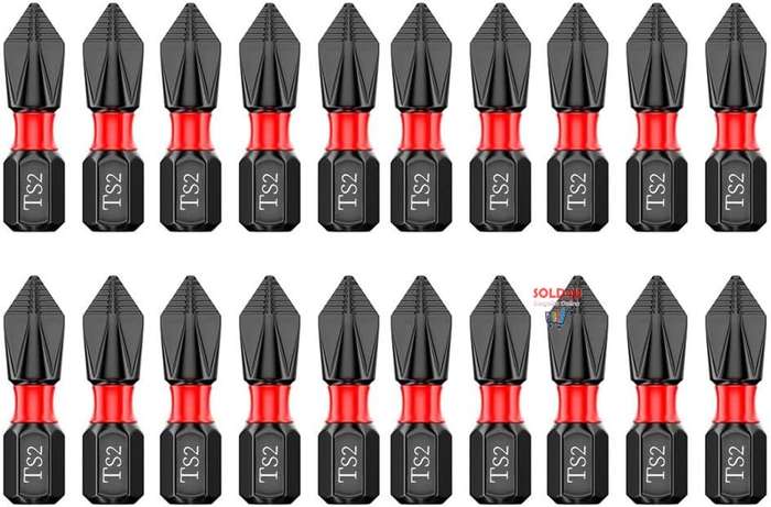 20pcs Tungsten Steel 1-inch PH2 Anti Slip Phillips Bit #2 Insert Bits Magnetic Phillips Screwdriver