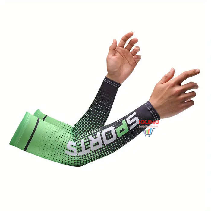 Unisex Cooling Arm Sleeves  Sports Running UV Sun Protection Outdoor Cycling Sleeves 1-Pair [GREEN]